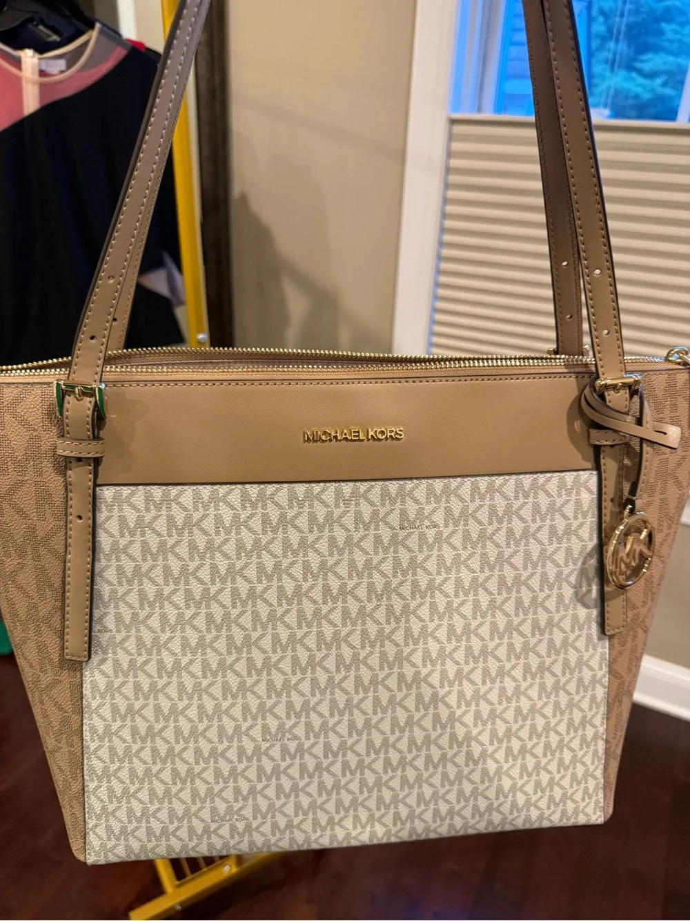 Michael Kors Two-Tone Beige & Cream Signature Tote